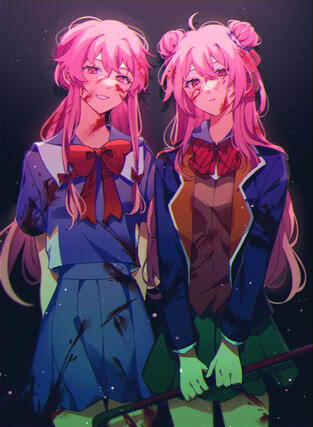 [mirai nikki/happy sugar life] yuno and satou