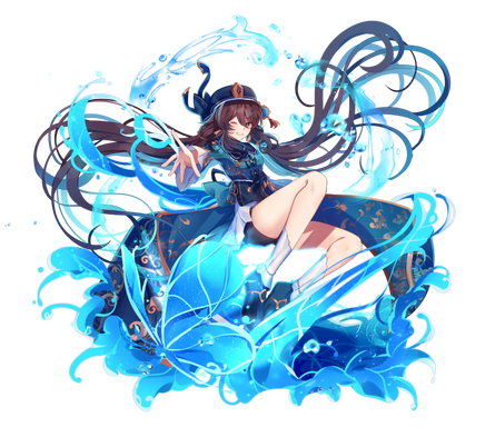 [genshin impact] hydro hu tao splash art for @givisionswap